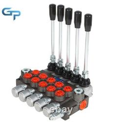 Valve de commande directionnelle hydraulique 13 GPM avec 5 tiroirs, 4 voies, centre tandem