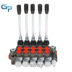 Valve de commande directionnelle hydraulique 13 GPM avec 5 tiroirs, 4 voies, centre tandem Valve de commande directionnelle hydraulique 13 GPM avec 5 tiroirs, 4 voies, centre tandem