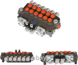 Valve de commande directionnelle hydraulique SAE à 6 tiroirs, 21 GPM, 3625 PSI, avec 2 joysticks