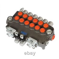 Valve de commande directionnelle hydraulique SAE à 6 tiroirs, 21 GPM, 3625 PSI, avec 2 joysticks