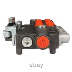 Valve de commande directionnelle hydraulique SAE à 6 tiroirs, 21 GPM, 3625 PSI, avec 2 joysticks Valve de commande directionnelle hydraulique SAE à 6 tiroirs, 21 GPM, 3625 PSI, avec 2 joysticks