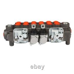 Valve de commande directionnelle hydraulique SAE à 6 tiroirs, 21 GPM, 3625 PSI, avec 2 joysticks Valve de commande directionnelle hydraulique SAE à 6 tiroirs, 21 GPM, 3625 PSI, avec 2 joysticks