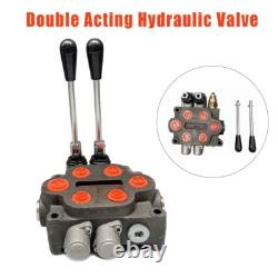 Valve de commande directionnelle hydraulique à 2 tiroirs pour chargeurs de tracteurs, 3/4, double effet