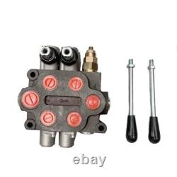 Valve de commande directionnelle hydraulique à 2 tiroirs pour chargeurs de tracteurs, 3/4, double effet