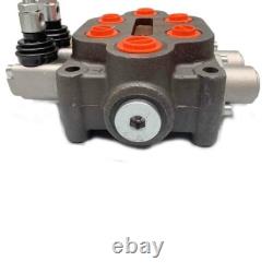 Valve de commande directionnelle hydraulique à 2 tiroirs pour chargeurs de tracteurs, 3/4, double effet