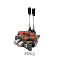 Valve de commande directionnelle hydraulique à 2 tiroirs pour chargeurs de tracteurs, 3/4, double effet