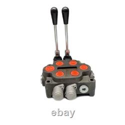 Valve de commande directionnelle hydraulique à 2 tiroirs pour chargeurs de tracteurs, 3/4, double effet