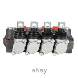 Valve de commande directionnelle hydraulique à 4 tiroirs 11 GPM BSPP avec bouchon de conversion