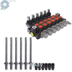Valve de commande directionnelle hydraulique à 6 tiroirs, 11 gpm, soupape de décharge réglable