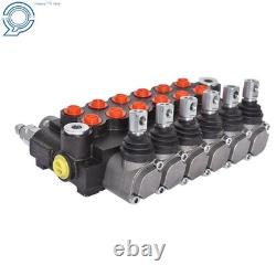 Valve de commande directionnelle hydraulique à 6 tiroirs, 11 gpm, soupape de décharge réglable