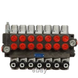 Valve de commande directionnelle hydraulique à 7 tiroirs, 13 GPM, 3600 PSI, interface SAE
