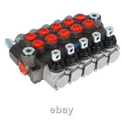 Valve de commande directionnelle hydraulique avec 13 GPM, 5 tiroirs, 4 voies, centre tandem