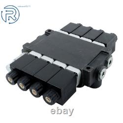 Valve de commande directionnelle hydraulique monobloc à solénoïde, 4 tiroirs, 13 GPM, 12 V CC
