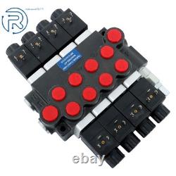 Valve de commande directionnelle hydraulique monobloc à solénoïde, 4 tiroirs, 13 GPM, 12 V CC