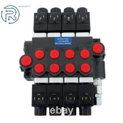 Valve de commande directionnelle hydraulique monobloc à solénoïde, 4 tiroirs, 13 GPM, 12 V CC