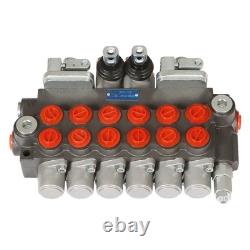 Valve de commande directionnelle hydraulique pour pelle rétro à 6 tiroirs, 11 GPM, avec 2 joysticks