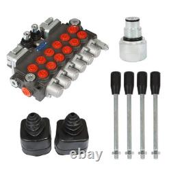 Valve de commande directionnelle hydraulique pour pelle rétro à 6 tiroirs, 11 GPM + bouchon de conversion