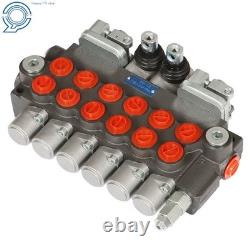 Valve de commande directionnelle hydraulique pour pelle rétro à 6 tiroirs avec 2 joysticks, 11 GPM
