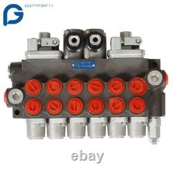 Valve de commande directionnelle hydraulique pour pelle rétro avec 2 joysticks, 6 tiroirs, 11 GPM, neuf