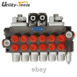 Valve de commande directionnelle hydraulique pour pelle rétrocaveuse avec 2 joysticks, 6 tiroirs, 11 GPM, neuf