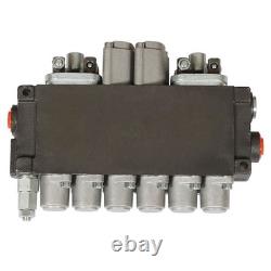 Valve de commande directionnelle pour pelle hydraulique 11 GPM, 6 tiroirs avec 2 joysticks