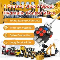 Valve de commande hydraulique avec joystick, 2 tiroirs, valve de direction hydraulique 11 GPM