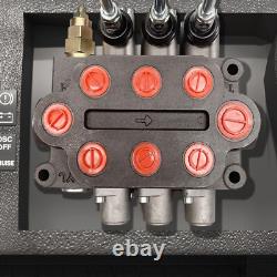 Valve de commande hydraulique directionnelle à 3 tiroirs, 25 GPM, pour chargeur de tracteur, double effet