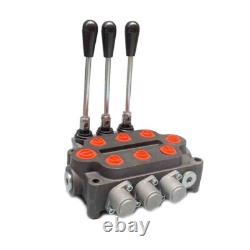 Valve de commande hydraulique directionnelle à 3 tiroirs, 25 GPM, pour chargeur de tracteur, double effet