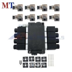 Valve directionnelle hydraulique à 4 tiroirs 13 GPM 12 V CC 3600 PSI Kit