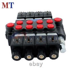 Valve directionnelle hydraulique à 4 tiroirs 13 GPM 12 V CC 3600 PSI Kit