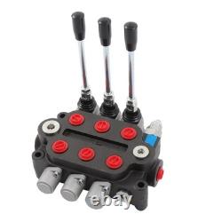 Valve hydraulique directionnelle à 3 tiroirs 25 GPM 3000 PSI 1/2 BSPP double effet