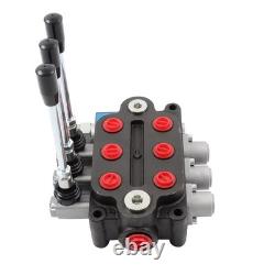 Valve hydraulique directionnelle à 3 tiroirs 25 GPM 3000 PSI 1/2 BSPP double effet