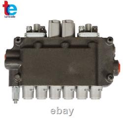 Vanne de commande directionnelle hydraulique SAE à 6 tiroirs, 21 GPM, 3625 PSI, avec 2 joysticks