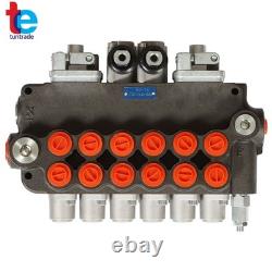 Vanne de commande directionnelle hydraulique SAE à 6 tiroirs, 21 GPM, 3625 PSI, avec 2 joysticks