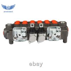 Vanne de commande directionnelle hydraulique à 6 bobines pour rétrochargeuse avec 2 joysticks, 21 GPM