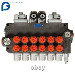 Vanne de commande directionnelle hydraulique de rétro excavatrice à 21 GPM et 6 distributeurs avec 2 joysticks