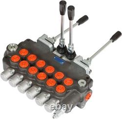 Vanne de commande directionnelle hydraulique de rétrocharge à 6 bobines, 21GPM avec joysticks/conversion