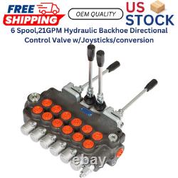 Vanne de commande directionnelle hydraulique pour pelle rétro à 6 tiroirs, 21 GPM, avec joysticks/conversion