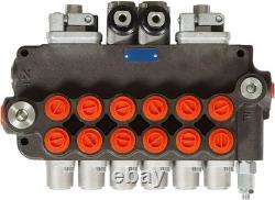 Vanne de commande directionnelle hydraulique pour pelle rétro à 6 tiroirs, 21 GPM, avec joysticks/conversion