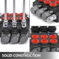Vanne de commande hydraulique à 3 tiroirs, vanne de commande directionnelle hydraulique double 11 GPM