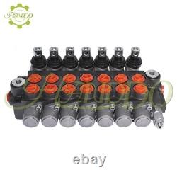 Vanne de commande monobloc hydraulique à double effet, 7 tiroirs, 11 GPM + bouchon de conversion