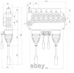 Vanne de contrôle directionnel hydraulique 6 BANK 2x JOYSTICK 21gpm 80L 6x Double ex