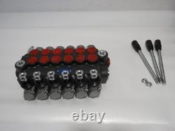 Vanne de contrôle directionnel hydraulique Findmall 6 bobines 13 GPM 3600 PSI Neuf ÉTAT TEL QUEL