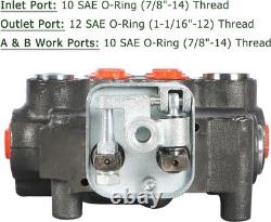 Vanne de contrôle directionnel hydraulique à 2 bobines, 21GPM, 3625PSI, ports SAE double