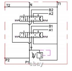 Vanne de contrôle directionnel hydraulique à 2 bobines 21gpm 80L Cylindre à double effet DA