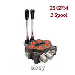 Vanne de contrôle directionnel hydraulique à 2 distributeurs 25GPM pour chargeur de tracteur à double effet