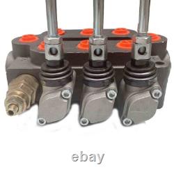 Vanne de contrôle directionnel hydraulique à 3 bobines 25 GPM pour vérin à double effet