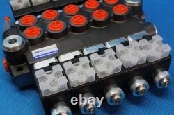 Vanne de contrôle directionnel hydraulique à 5 tiroirs, solénoïde 50 L/min 13 GPM 24 VDC