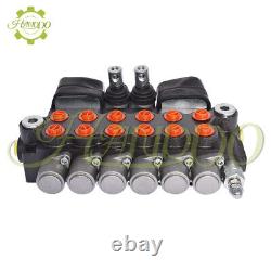 Vanne de contrôle directionnel hydraulique à 6 bobines 11 GPM avec 2 joysticks