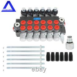 Vanne de contrôle directionnel hydraulique à 6 bobines pour rétroexcavatrice 11 GPM + Adaptateur de conversion